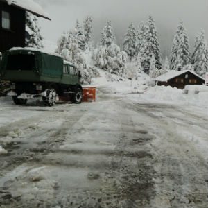 snow plow on a farm