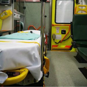 emergency gear in an ambulance
