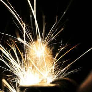 sparks from welding