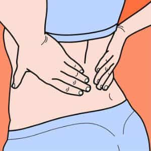 woman with back pain from work injury