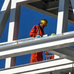 worker on steel beams